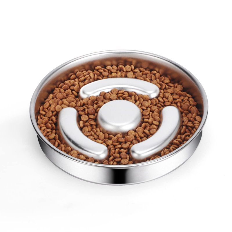 APPENIN WINTER PARK CORP Slow Feeder Dog Bowl Stainless Steel 2 Cups Metal Non Slip Dog Food Bowls Dog Water Bowl For Small Medium Sized Dogs Fun Bloat Stop Pet Bowl For